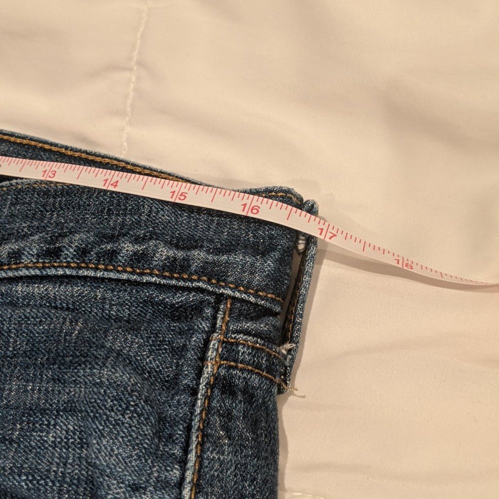 Levi's 501 Straight Fit Mid Blue Wash Jeans - Actual Size 33 x 27.5 - Picture 7 of 10